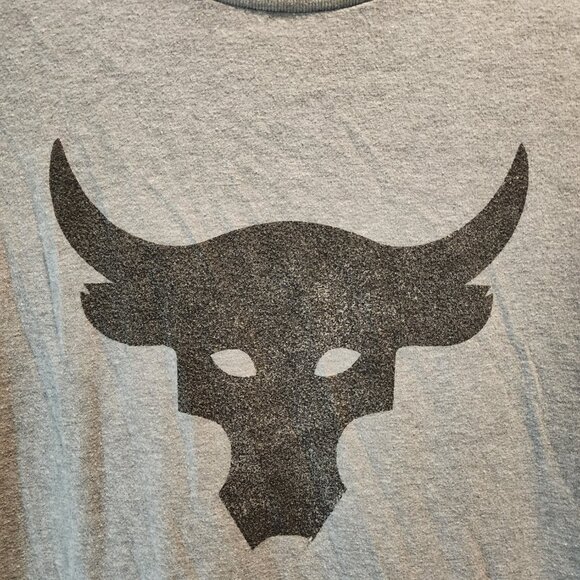 Under Armour Project Rock “Bull” Graphic Tee Gray YXL - Picture 2 of 5